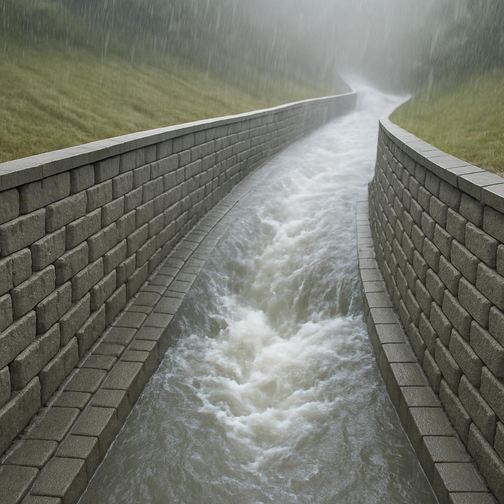 a narrow, man-made channel with water flowing through it